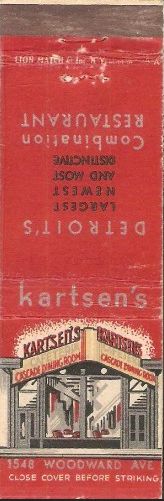 Kartsens Cafeteria - Matchbook